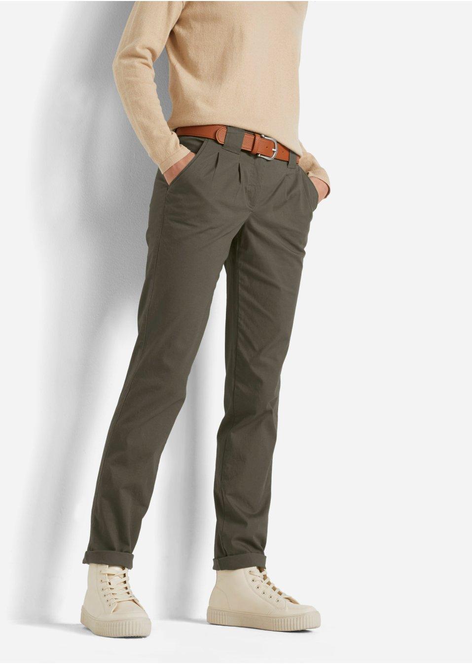 zielone spodnie chinos casual