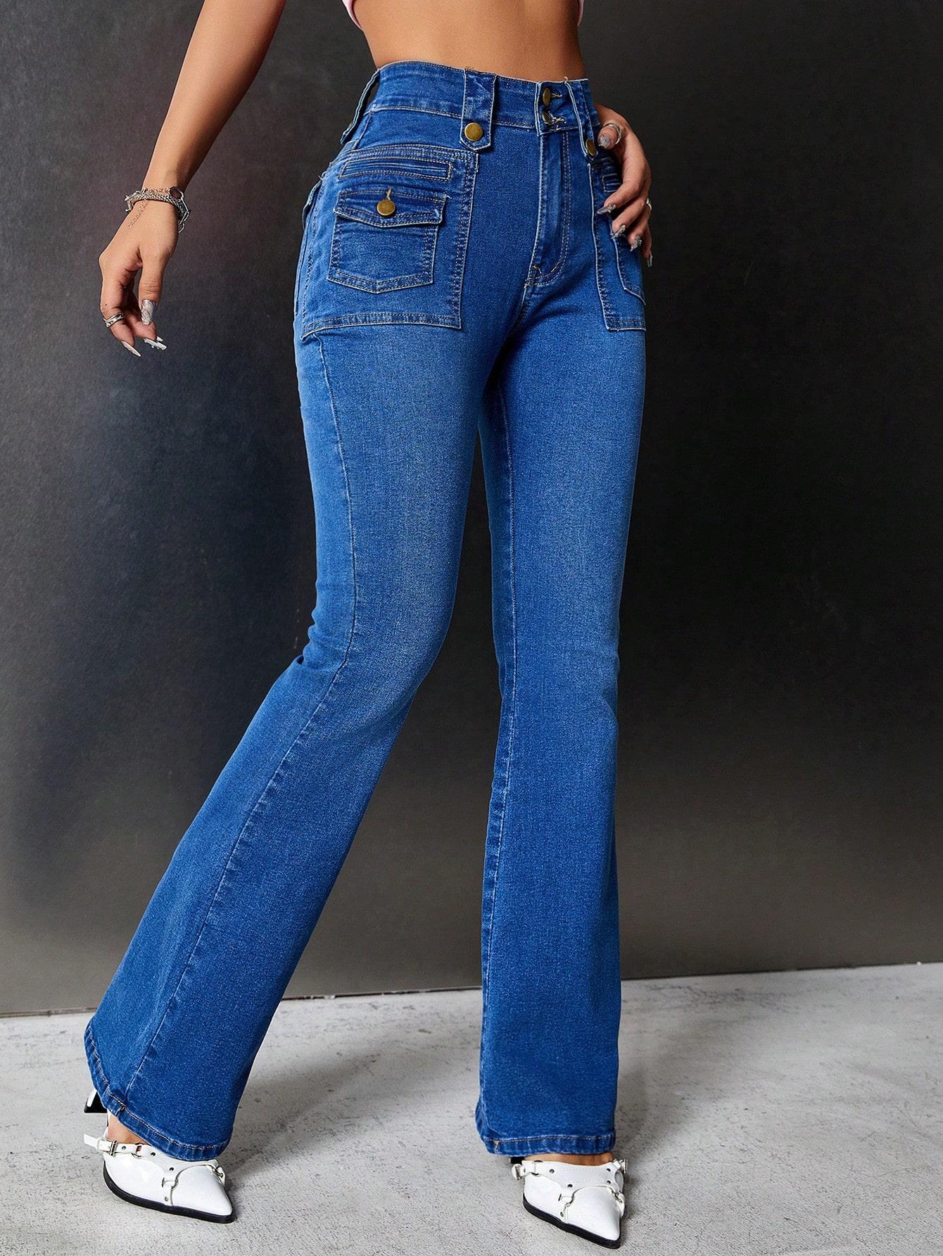 spodnie jeansowe z rozszerzanymi nogawkami flare dzwony