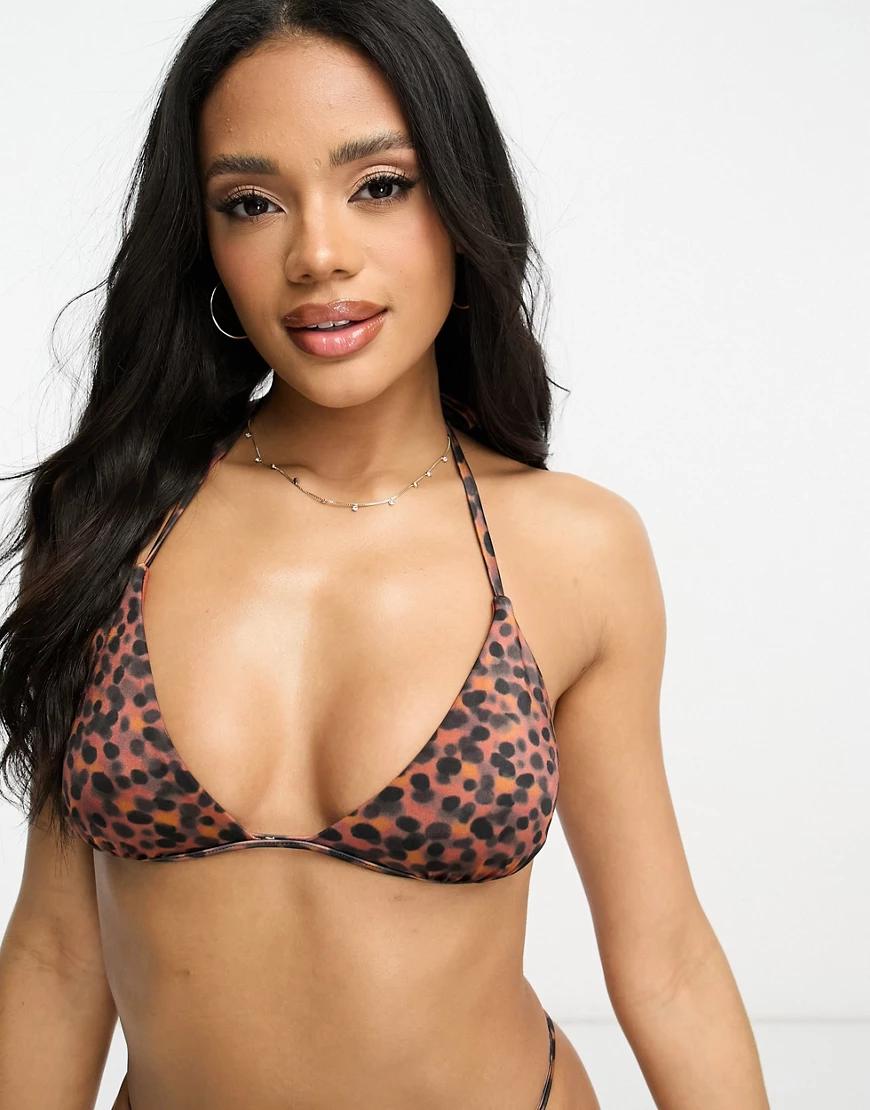 góra od bikini animal print wiązanie