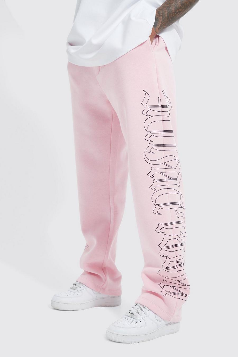 różowe spodnie dresowe na gumce print