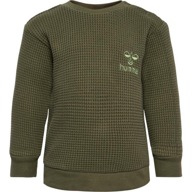 khaki sweter tekstura logo