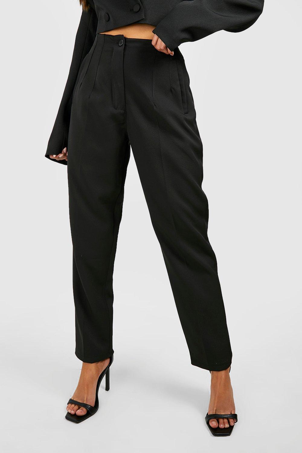 czarne eleganckie spodnie wysoki stan cygaretki 
