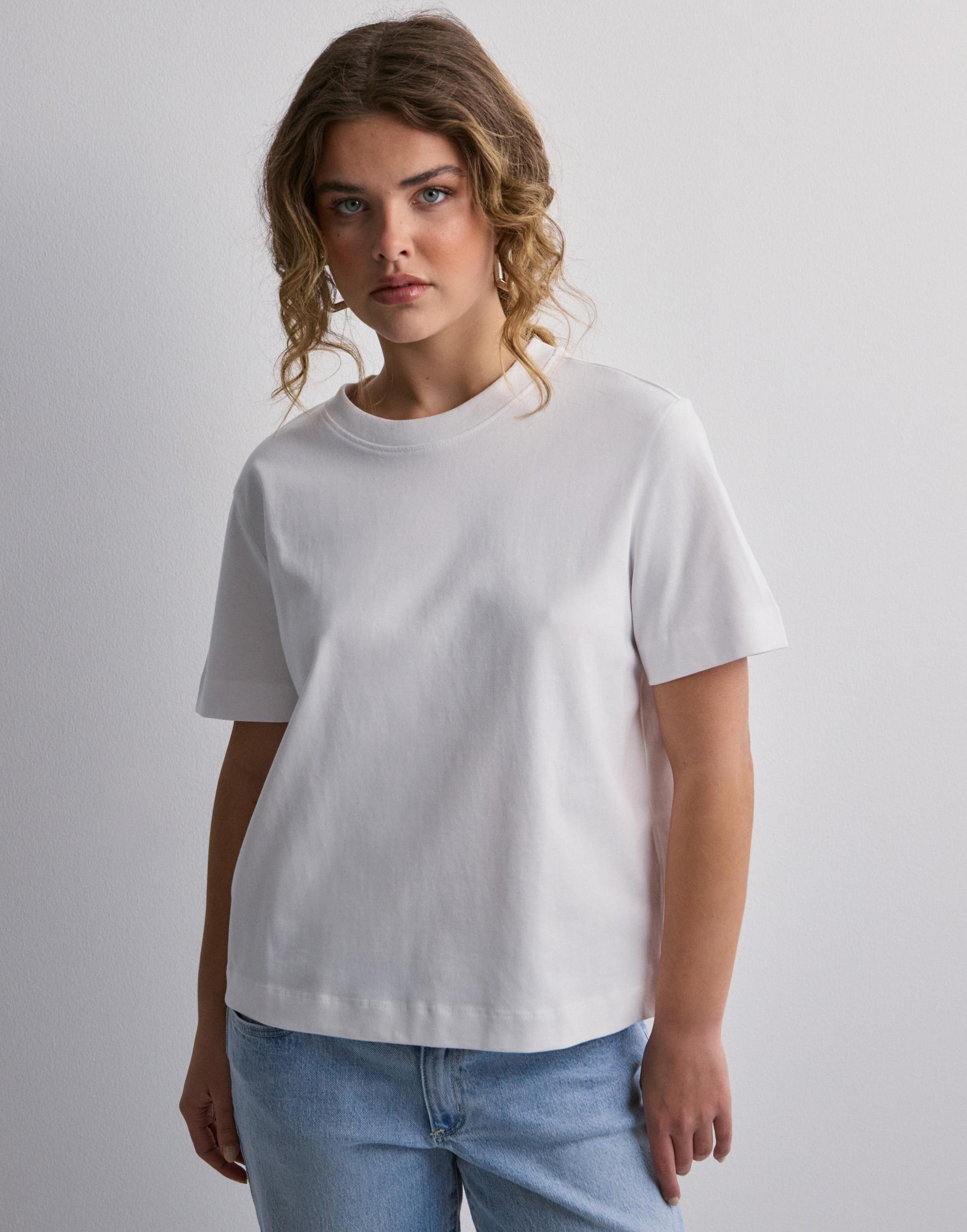 biały bawełniany luźny t-shirt