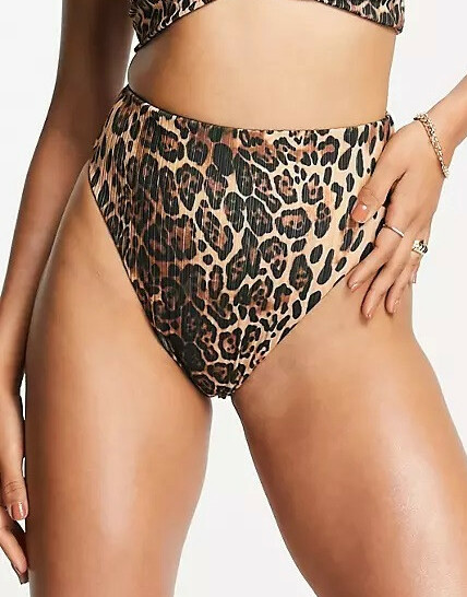 DÓŁ OD BIKINI WYSOKI STAN ANIMAL PRINT