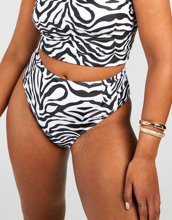 DÓŁ OD BIKINI WYSOKI STAN ZEBRA PRINT