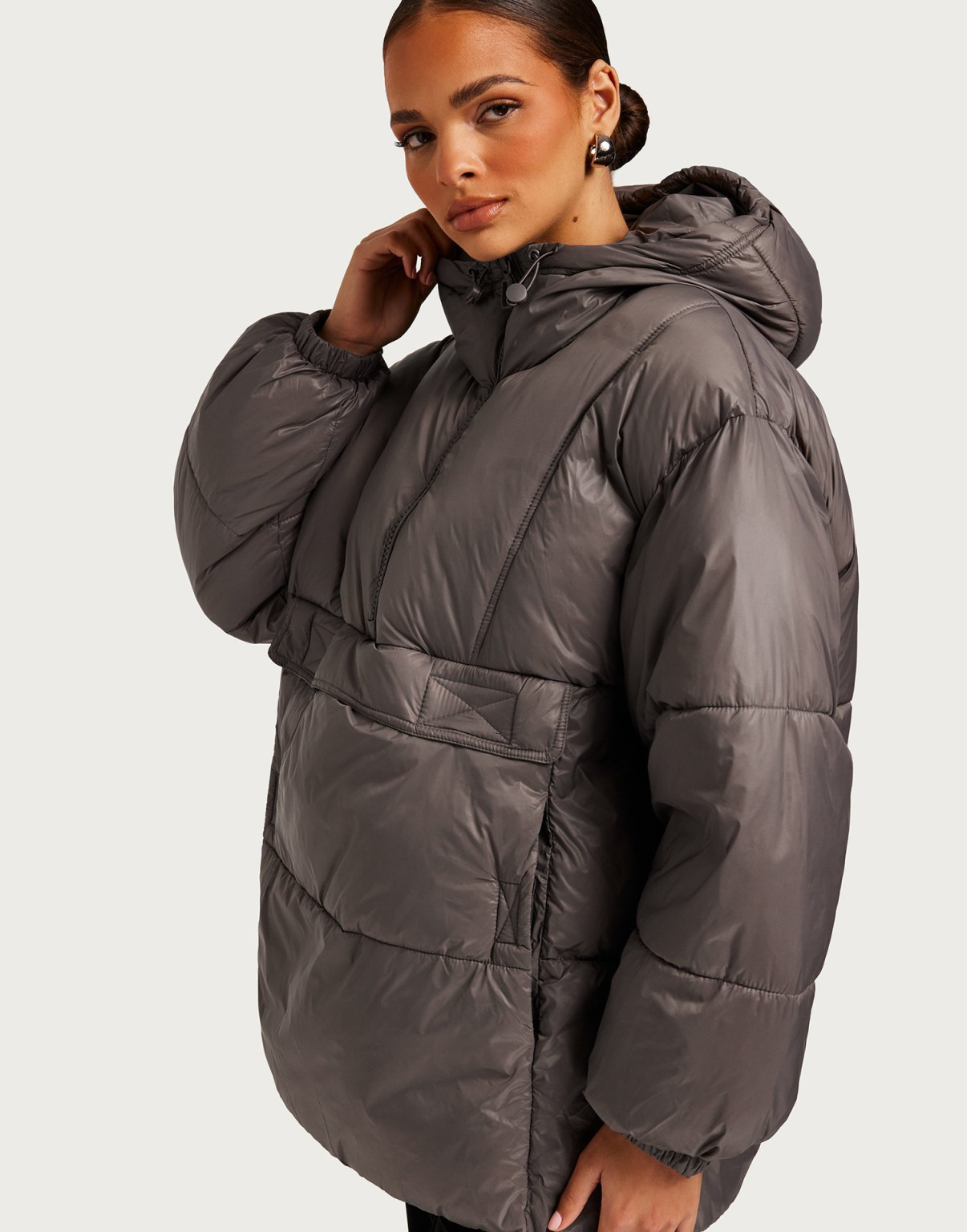 KURTKA PUFFER OVERSIZE KAPTUR ZAMEK