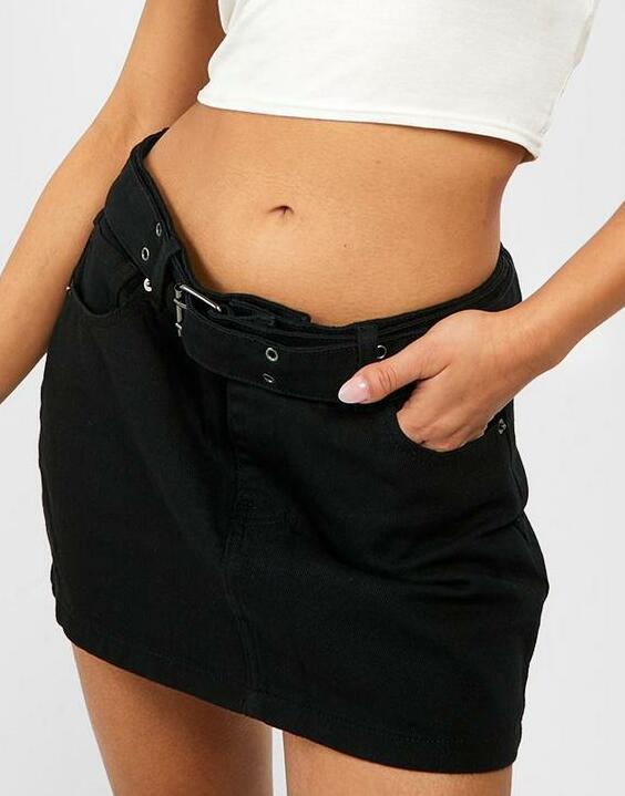 czarna mini spódnica jeans