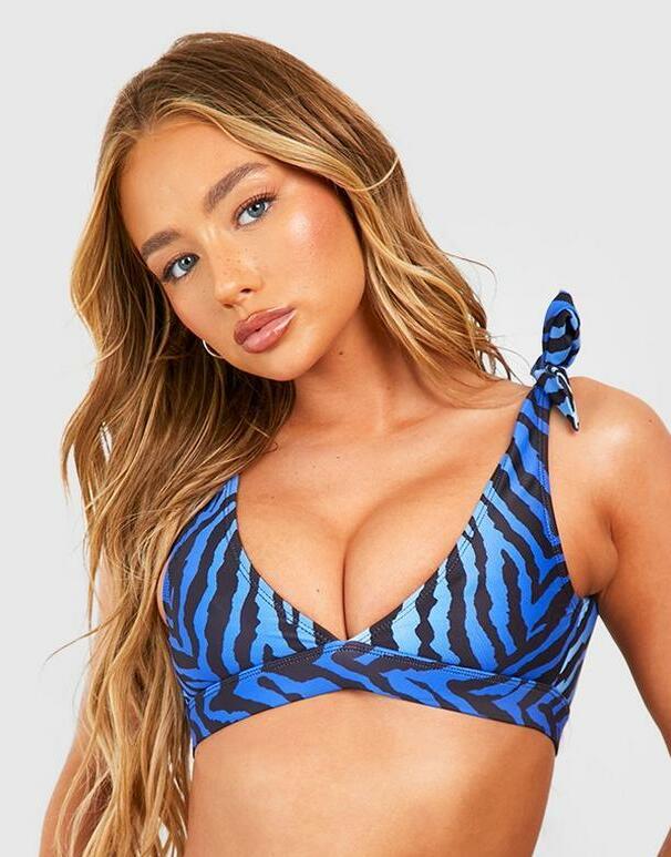 góra od bikini wiązanie animal print