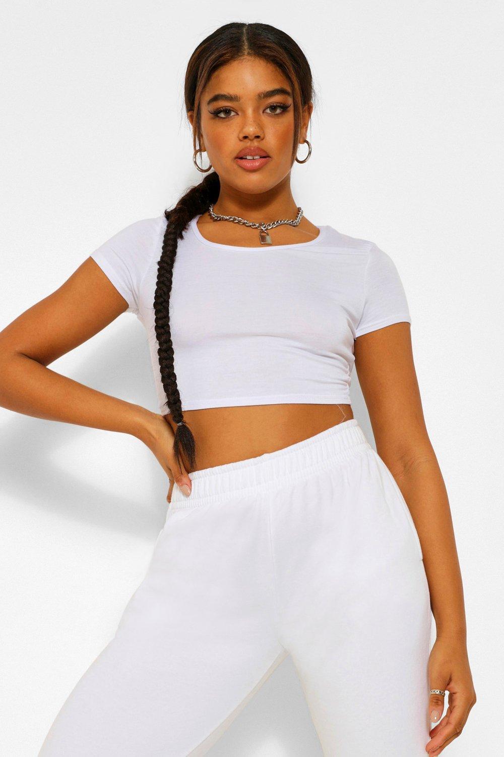 BIAŁY CROP TOP BASIC