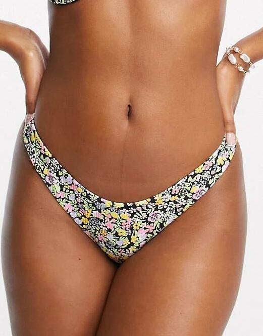 dół od bikini kwiaty print