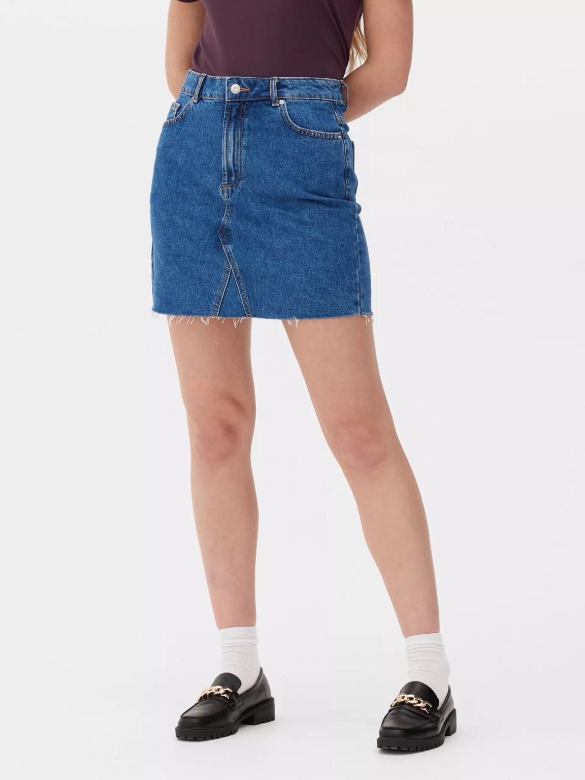 mini spódnica jeansowa wysoki stan