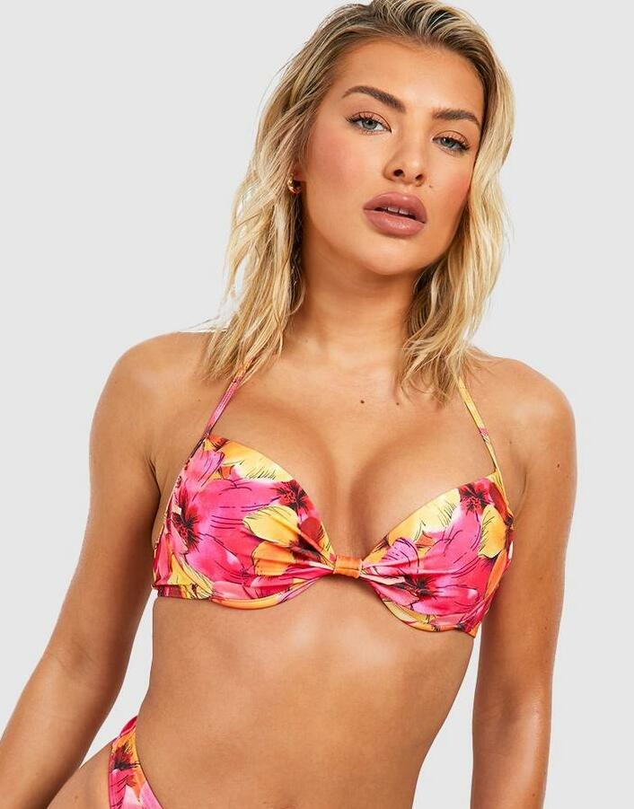 GÓRA OD BIKINI KWIATY TROPICAL PRINT SPLOT