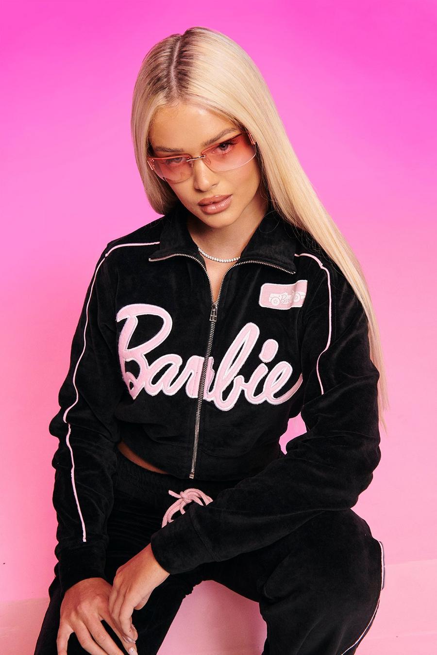 CZARNA KRÓTKA BLUZA SUWAK STÓJKA STYL BARBIE