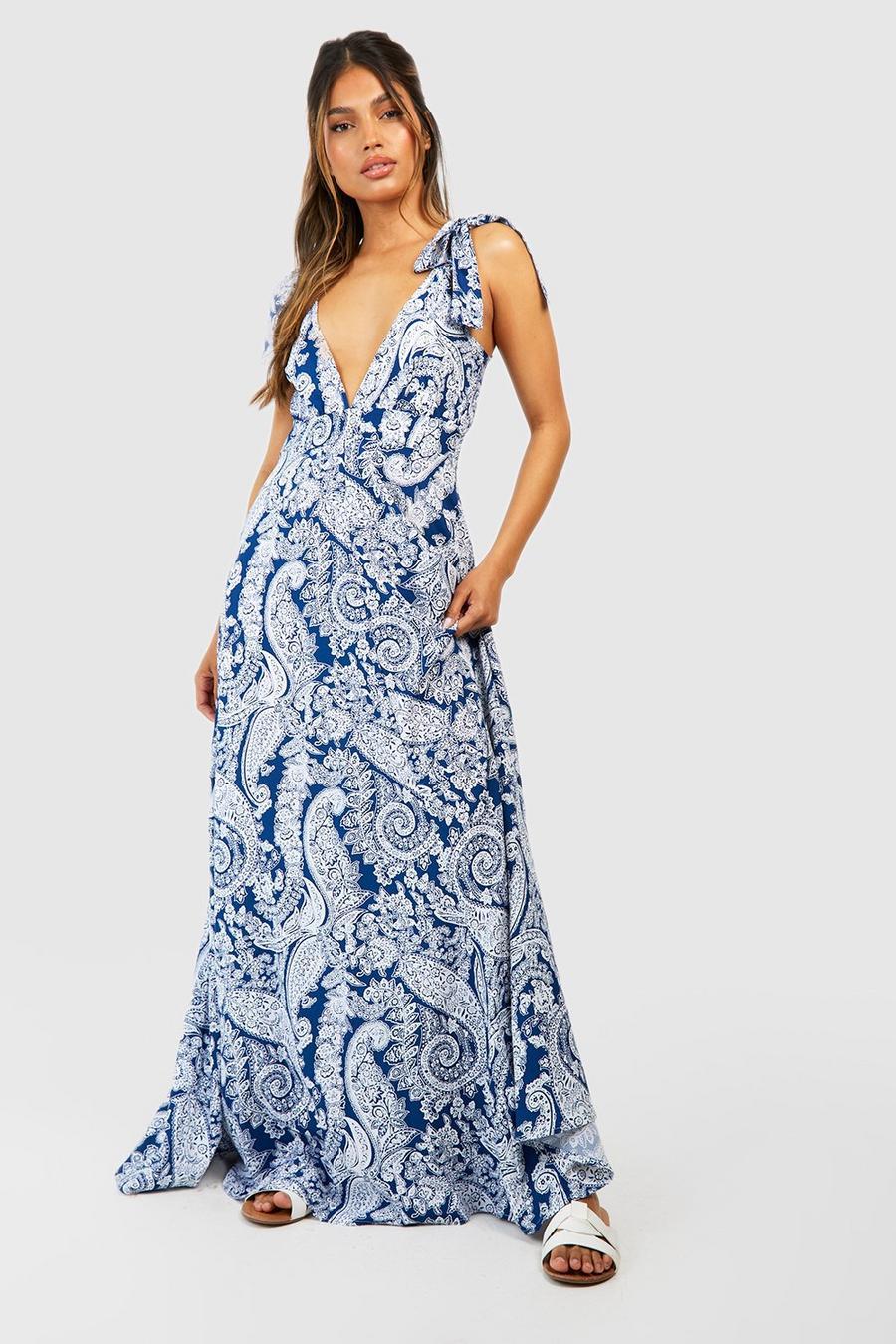 MAXI SUKIENKA paisley print dekolt v