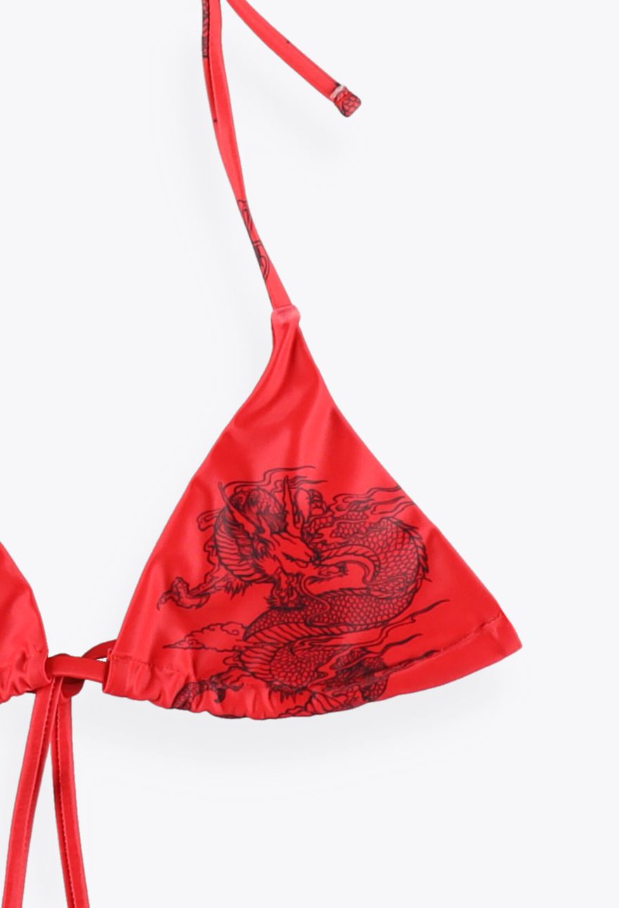 góra od bikini print wiązanie