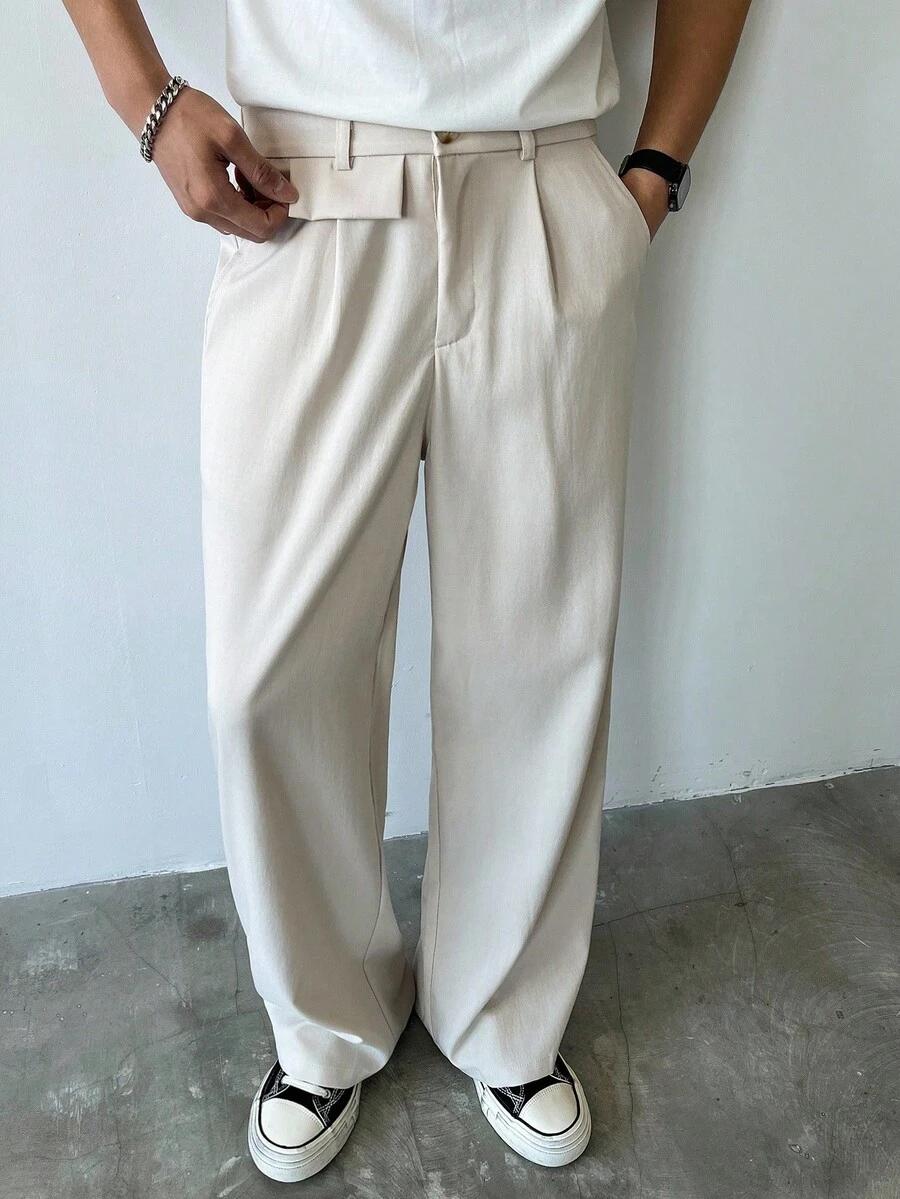 SPODNIE GARNITUROWE Z SZEROKIMI NOGAWKAMI 