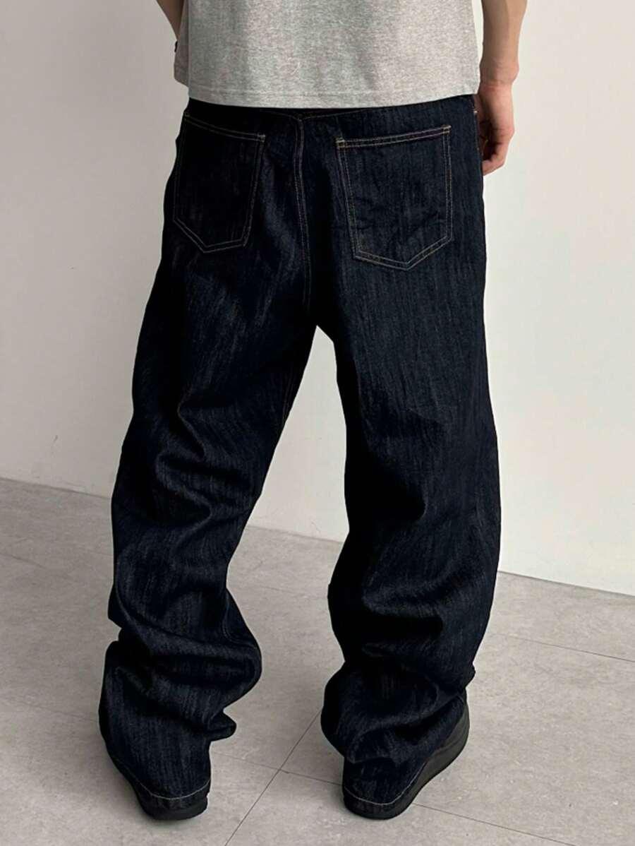 GRANATOWE SPODNIE JEANS