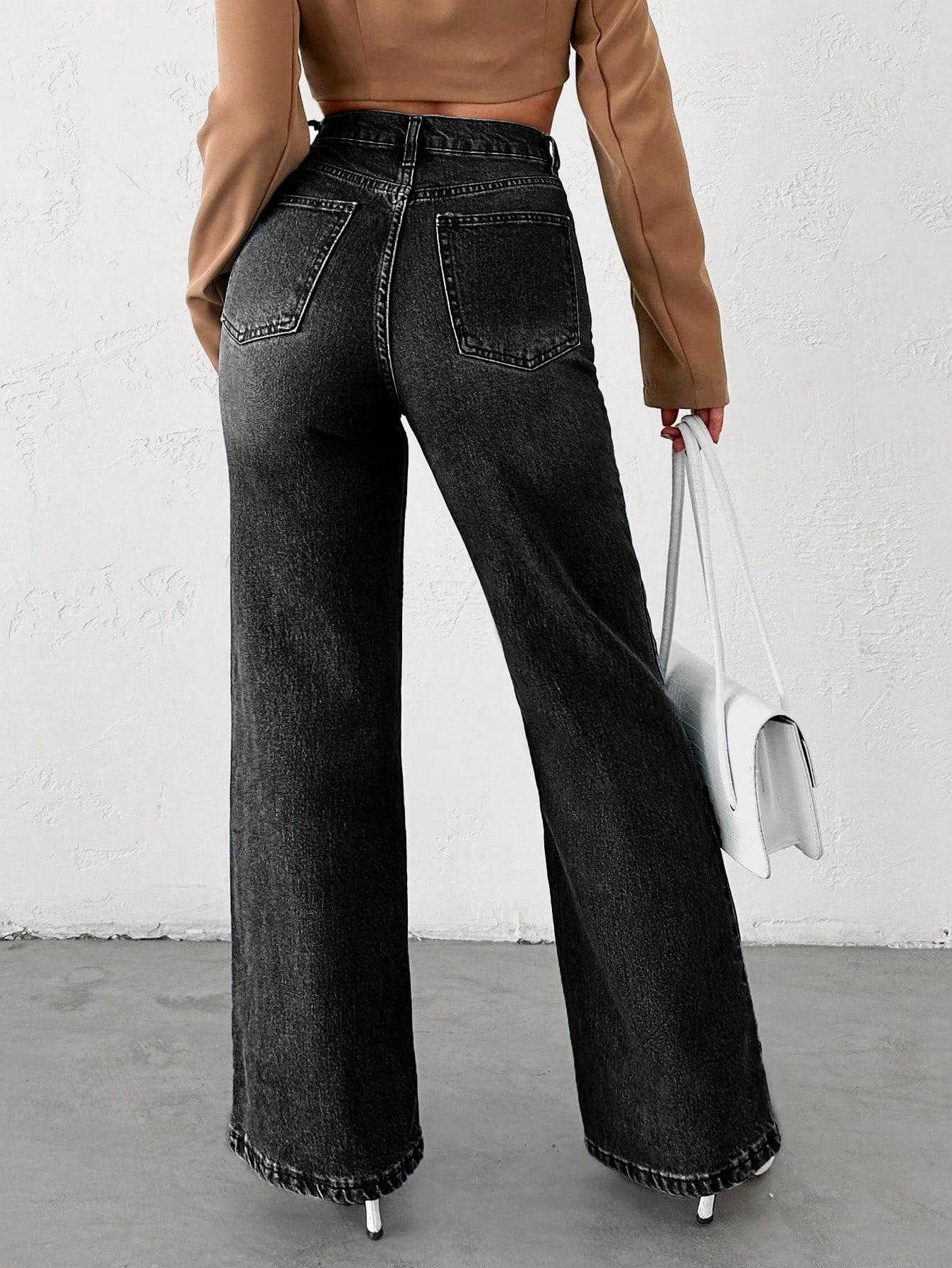 CZARNE SPODNIE JEANS