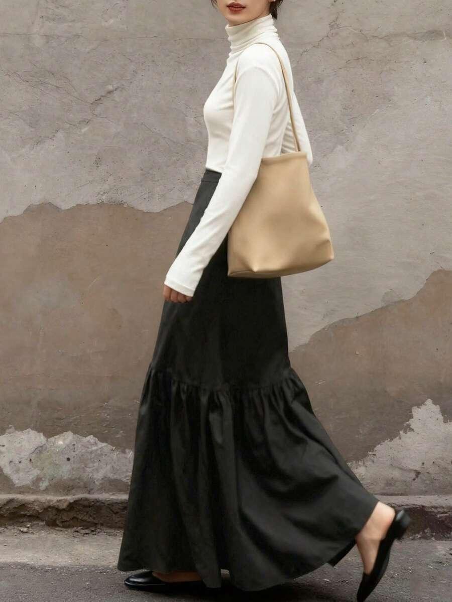 czarna maxi spódnica