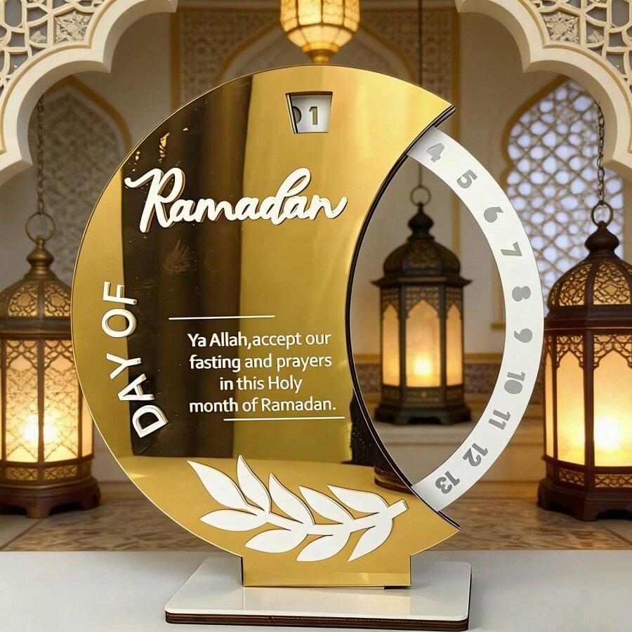 obrotowy drewniany kalendarz Ramadan