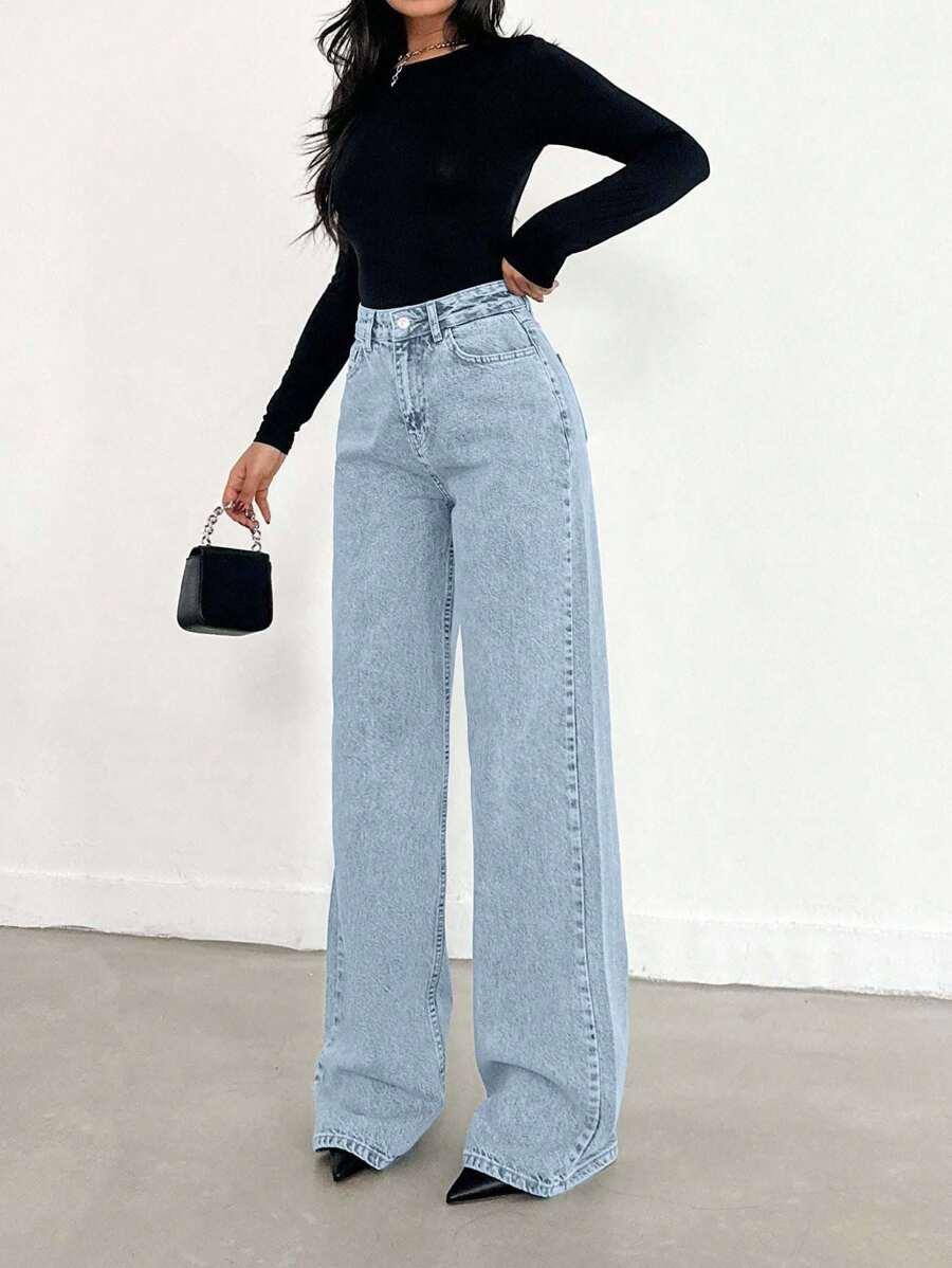 SPODNIE JEANS PROSTE NOGAWKI 