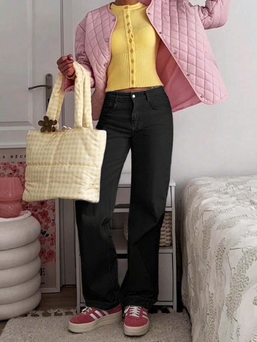 CZARNE SPODNIE JEANS