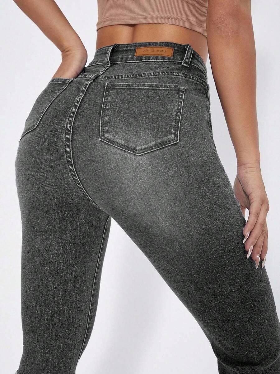 SZARE SPODNIE JEANS 