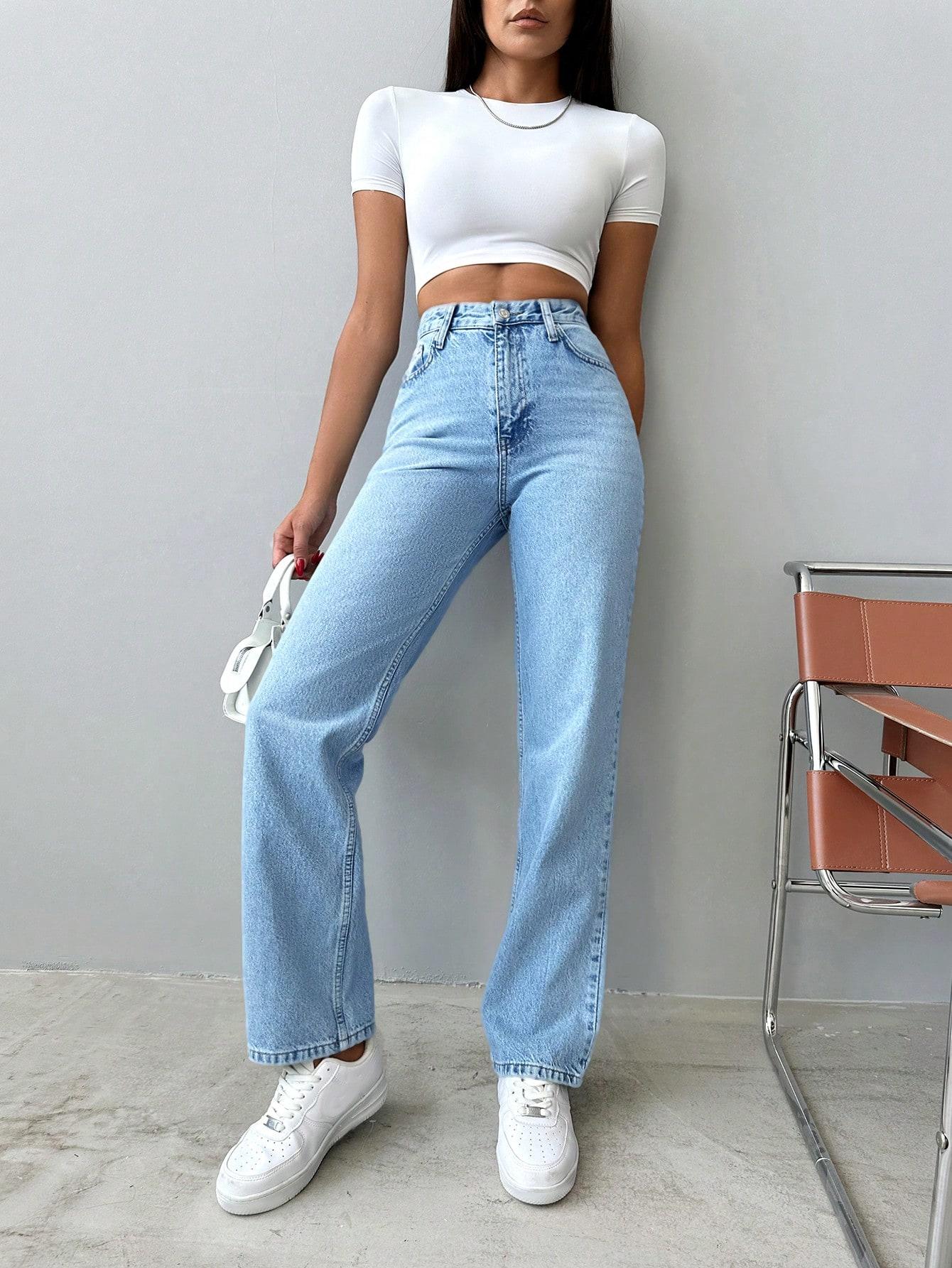 SPODNIE JEANS PROSTE NOGAWKI