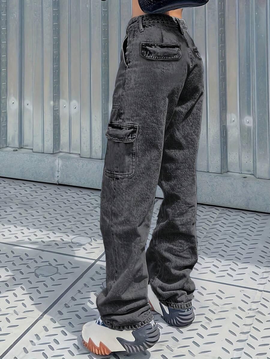 SZARE SPODNIE JEANS 