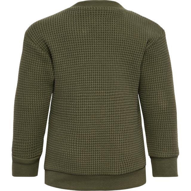 khaki sweter tekstura logo