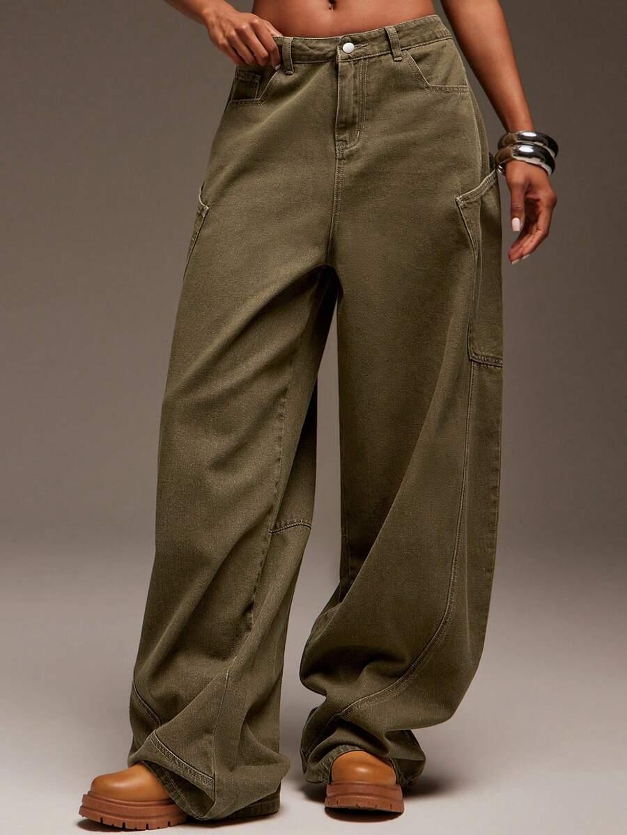 zielone spodnie jeans