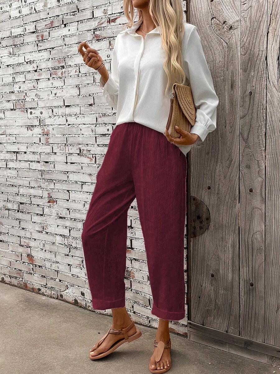 czerwone spodnie casual 