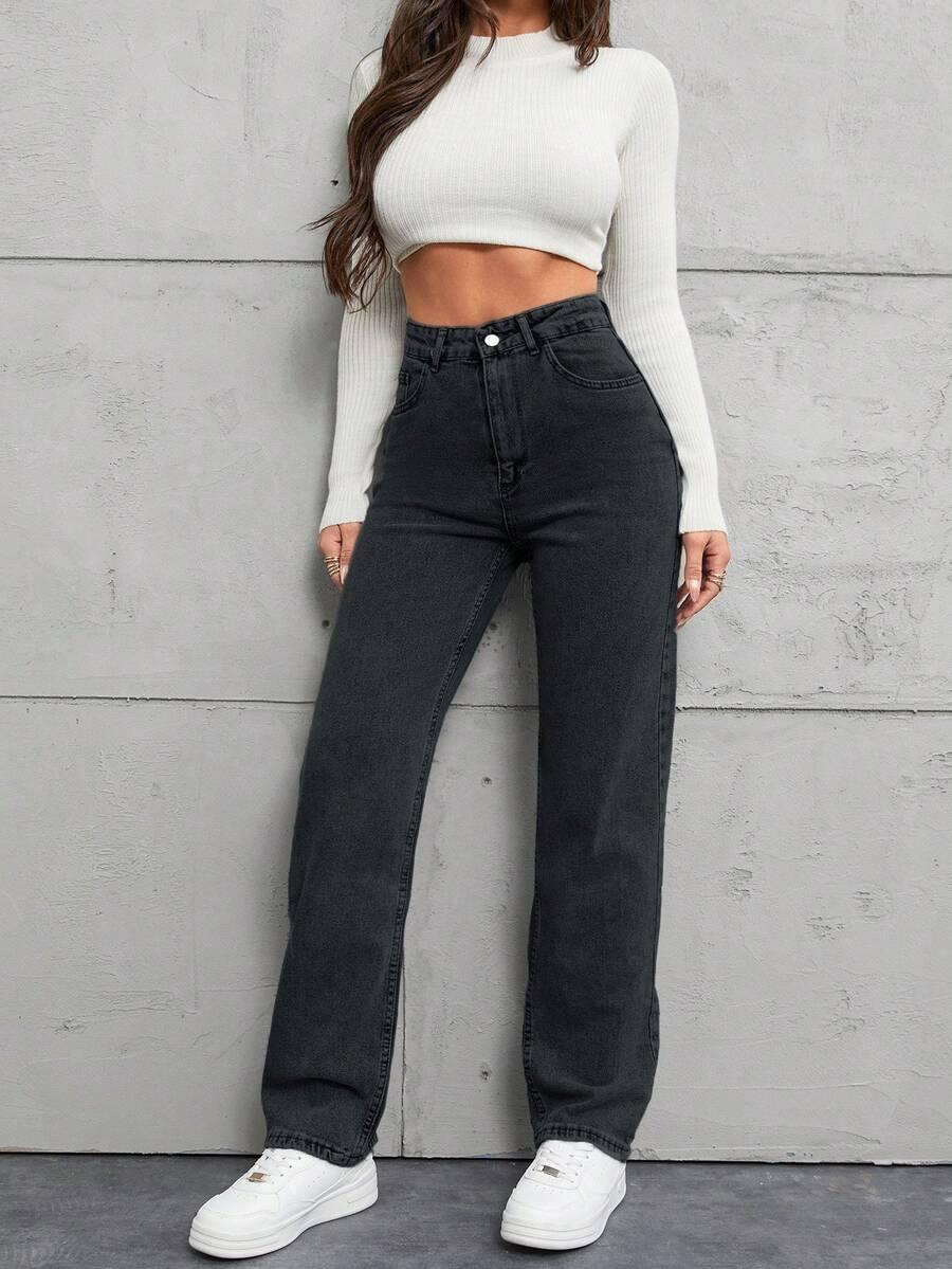 CZARNE SPODNIE JEANS