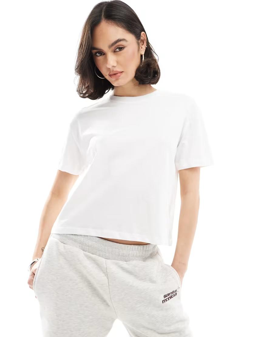 BIAŁY T-SHIRT OKRĄGŁY DEKOLT