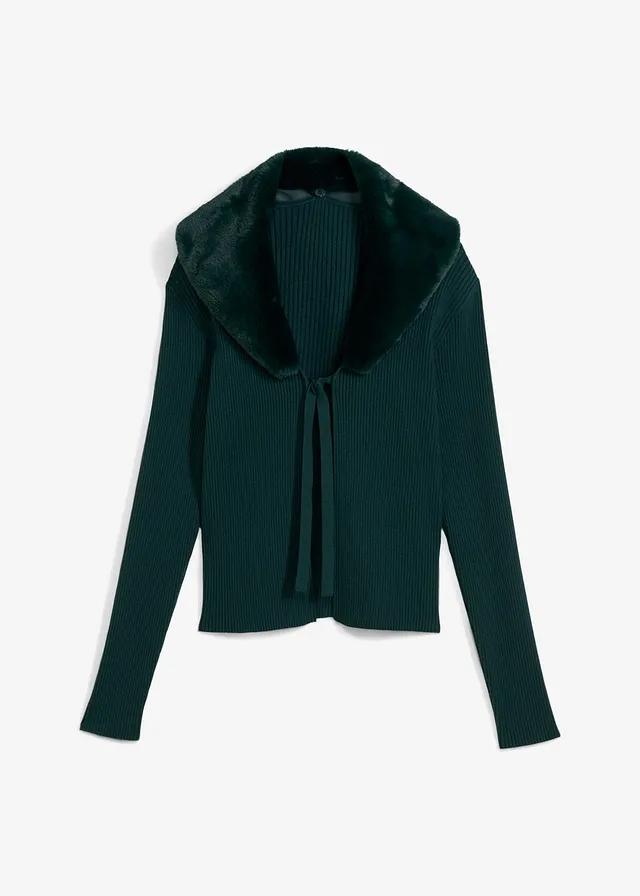 SWETER ROZPINANY ZE SZTUCZNYM FUTERKIEM