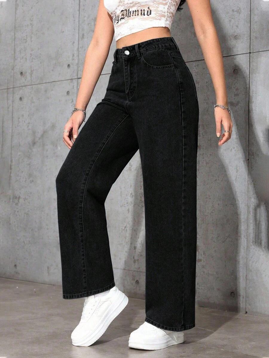 CZARNE SPODNIE JEANS