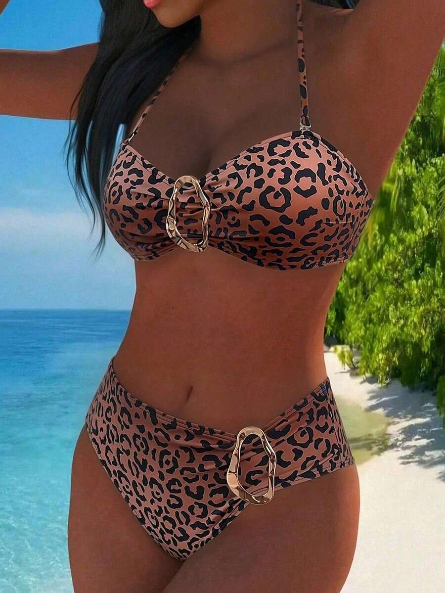 DWUCZĘŚCIOWY STRÓJ KĄPIELOWY ANIMAL PRINT