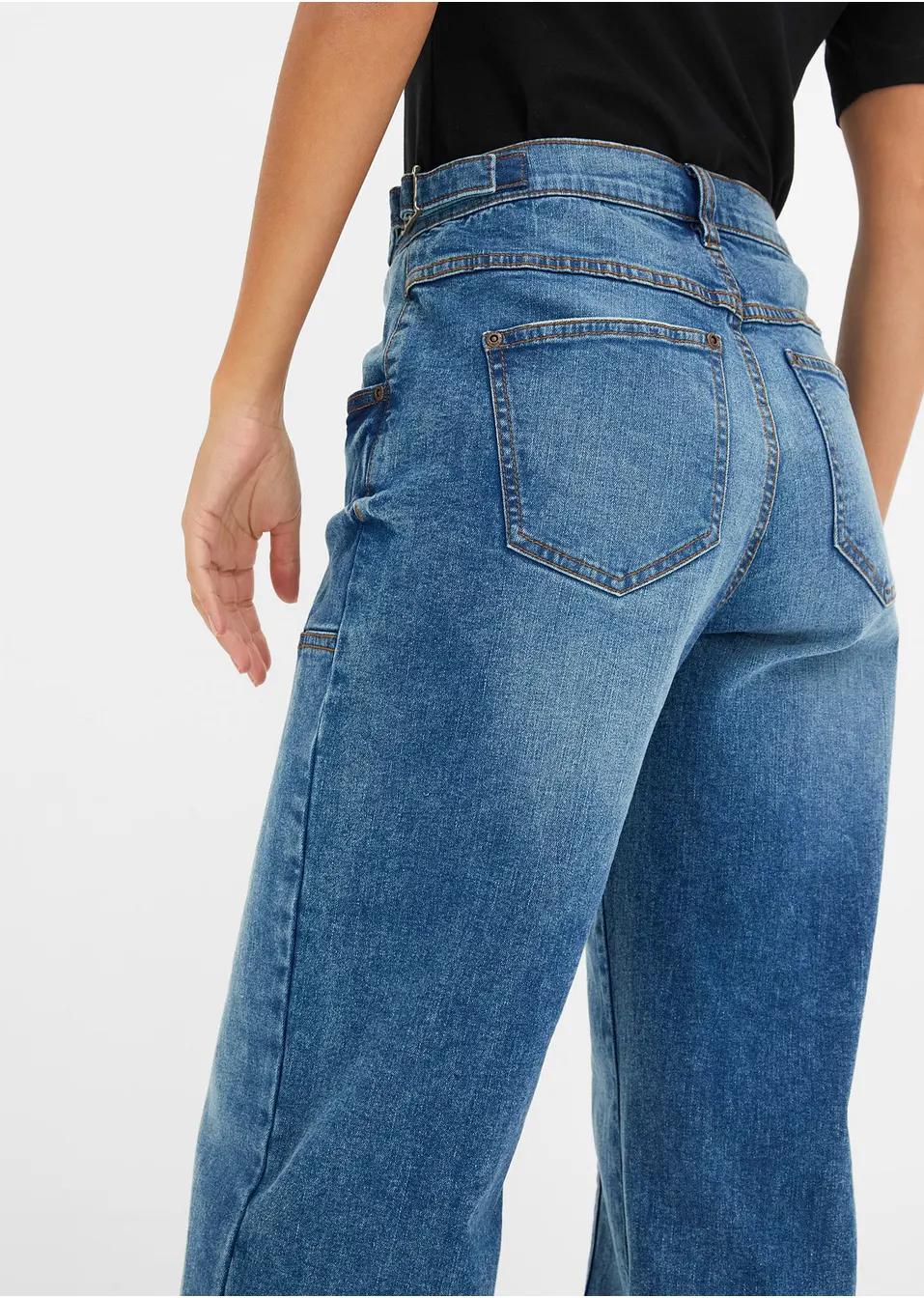 JEANSY PLUS SIZE - WYSOKI STAN BAWEŁNIANE PROSTE NOGAWKI