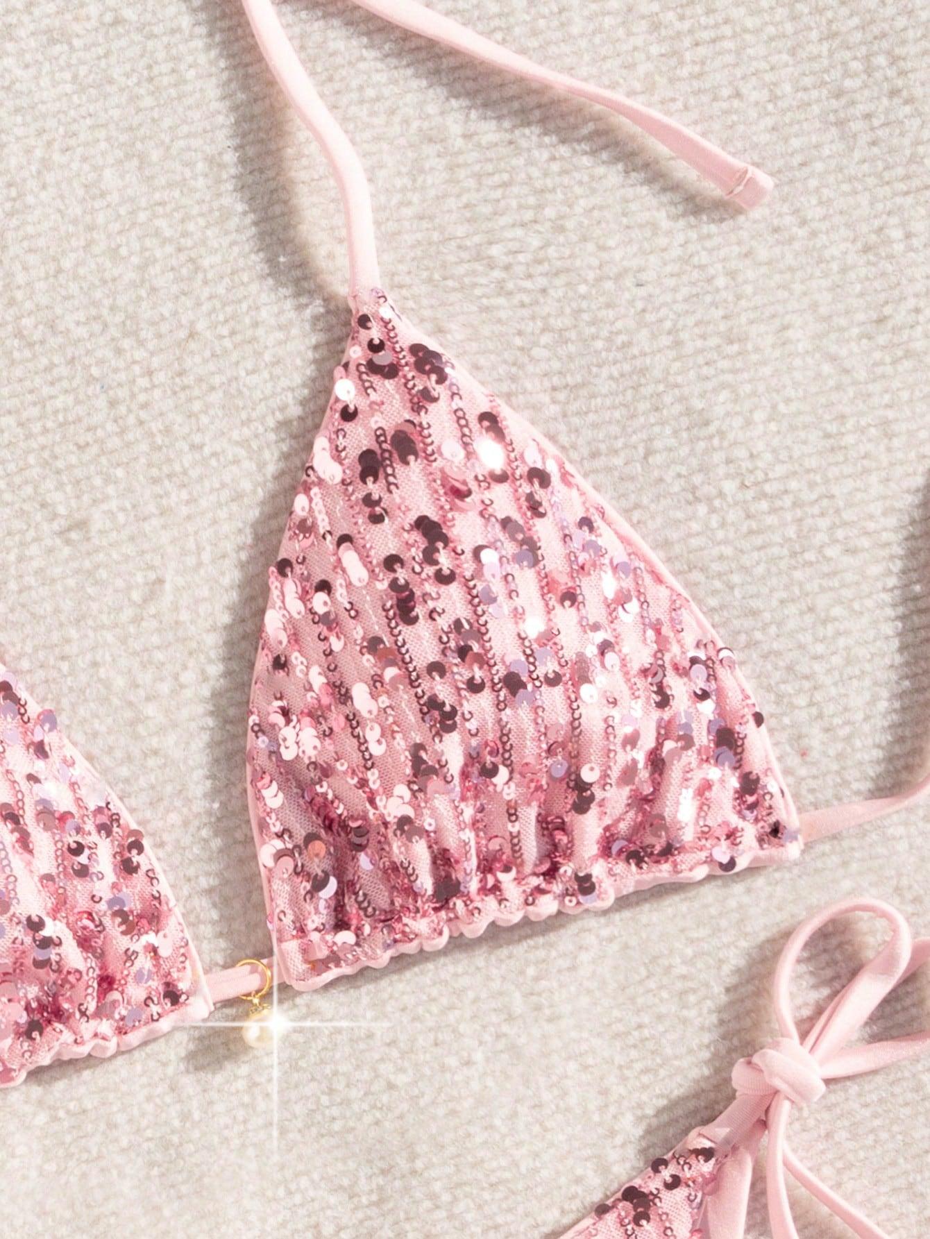 DWUCZĘŚCIOWE BIKINI DAMSKIE W CEKINY