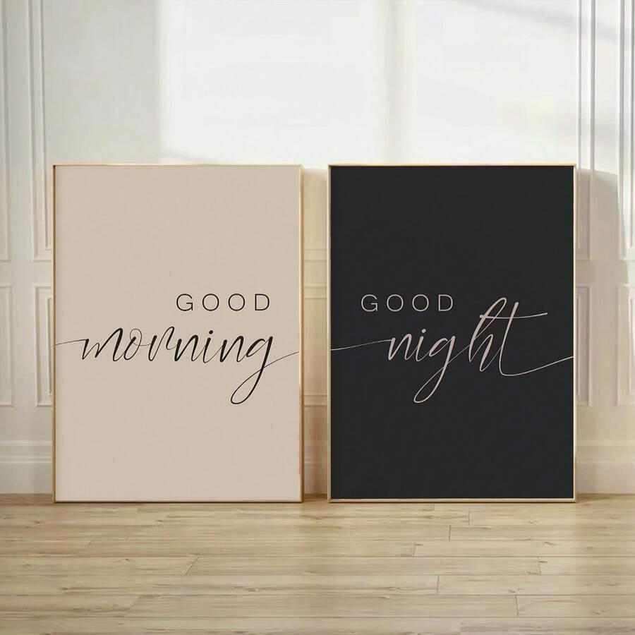 plakat napis good morning good night
