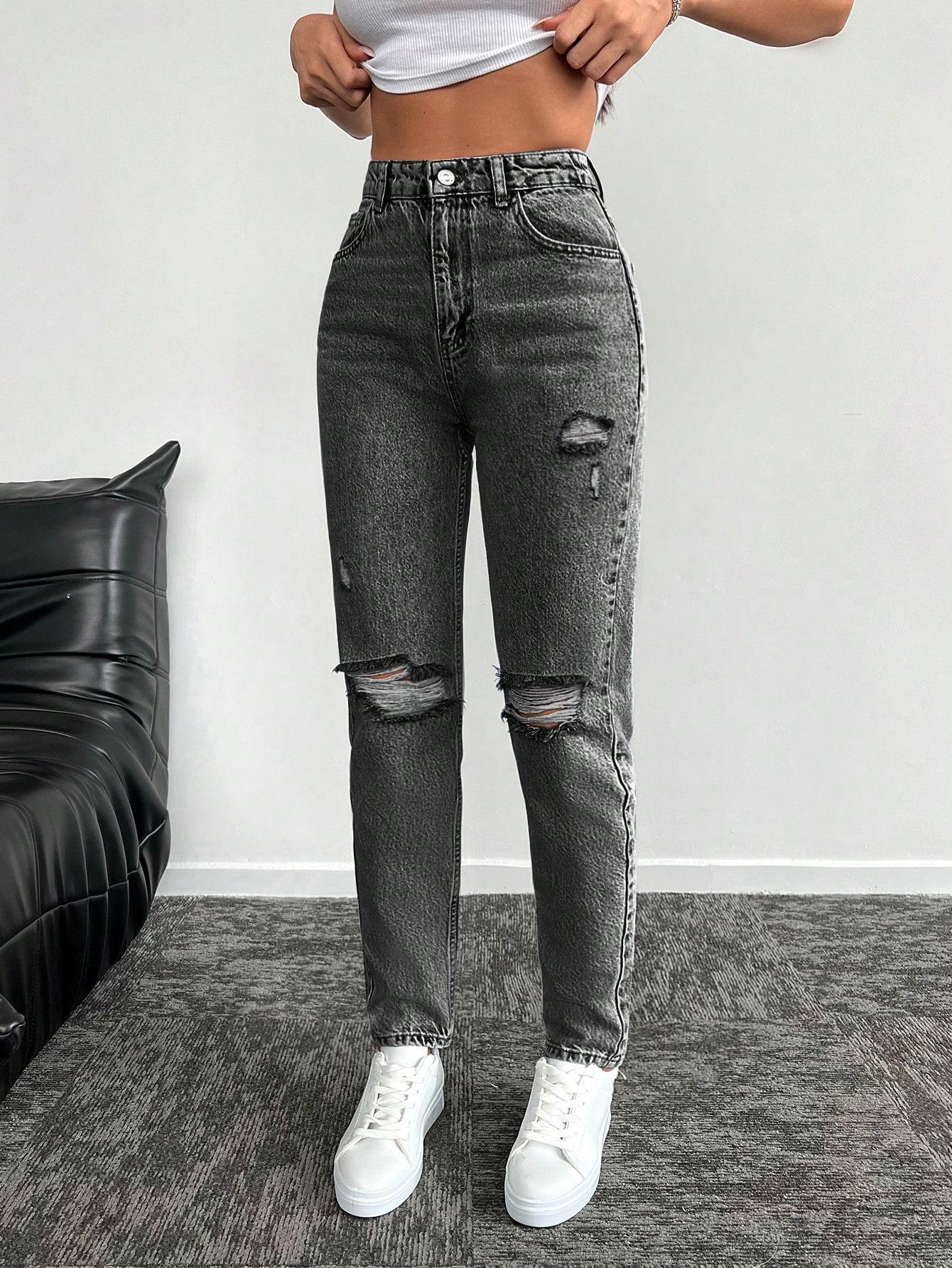 SZARE SPODNIE JEANS