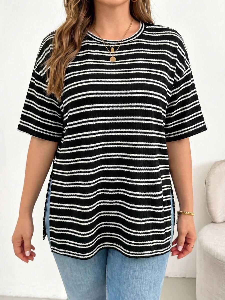 bluzka w paski oversize