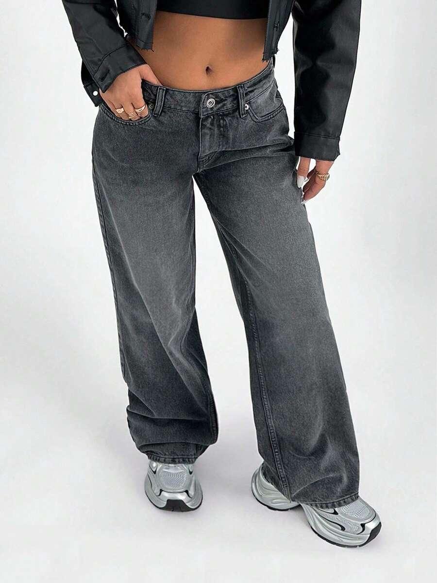 SZARE SPODNIE JEANS 