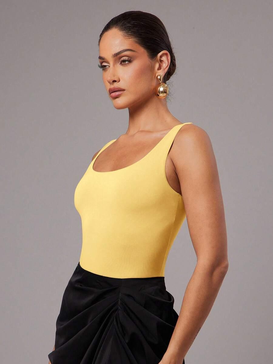 DAMSKIE JEDNOKOLOROWE MINIMALISTYCZNE BODY
