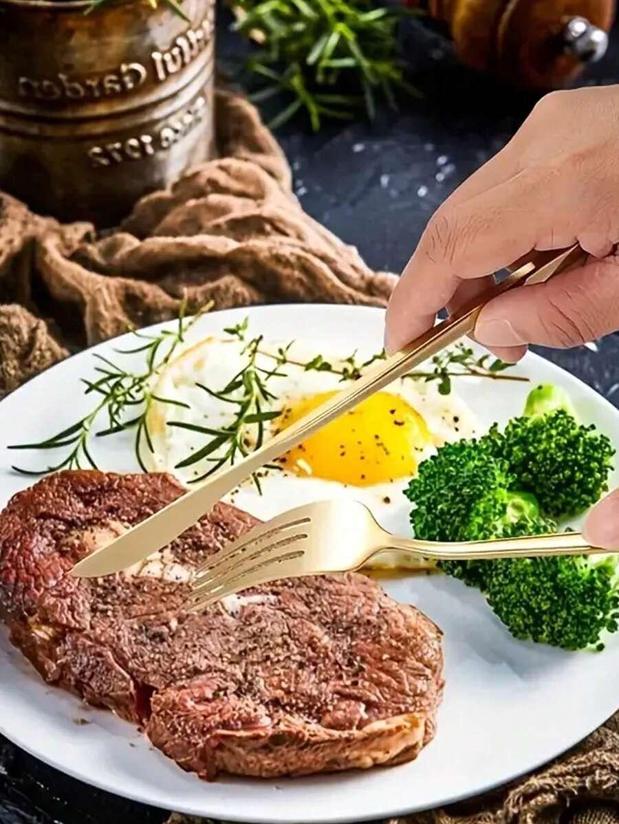 złote sztućce 24-pack 