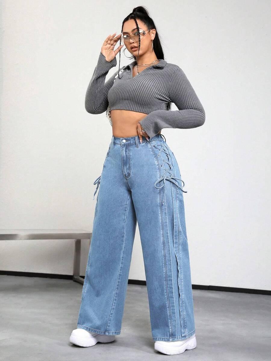 niebieskie spodnie jeans