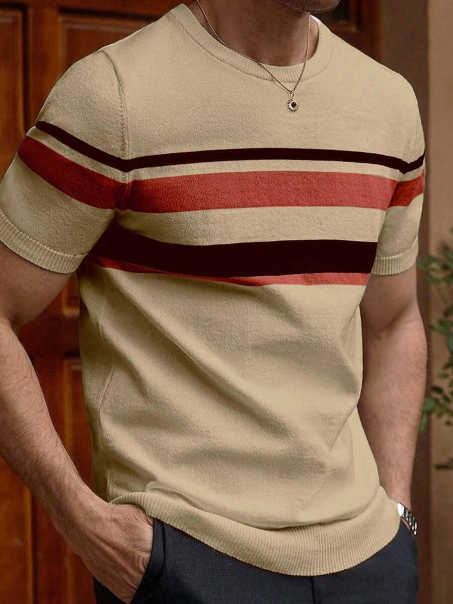 SWETER MĘSKI Z KRÓTKIM RĘKAWEM