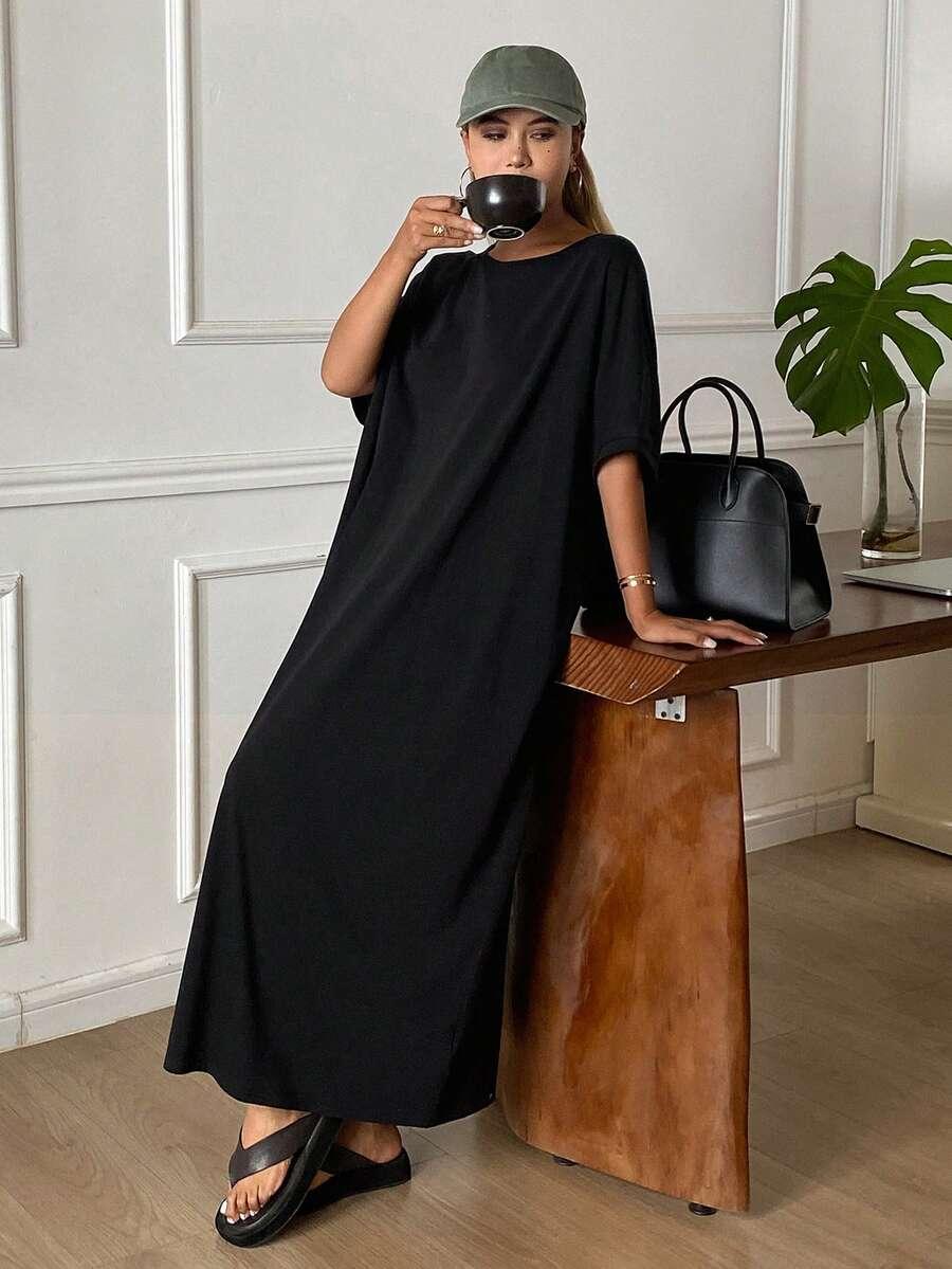 czarna maxi sukienka