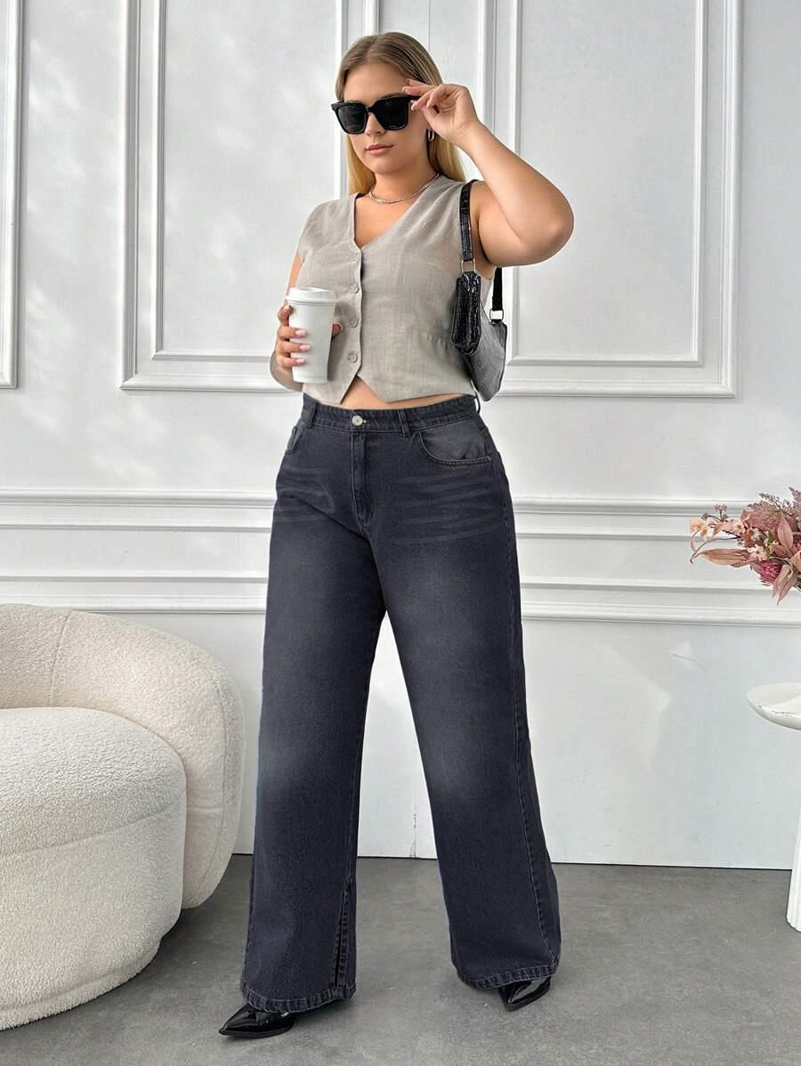 CZARNE SPODNIE JEANS