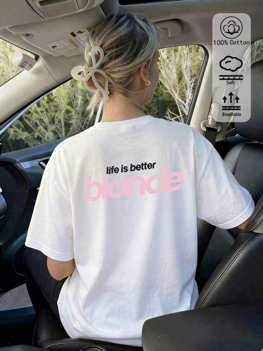 biały t-shirt nadruk